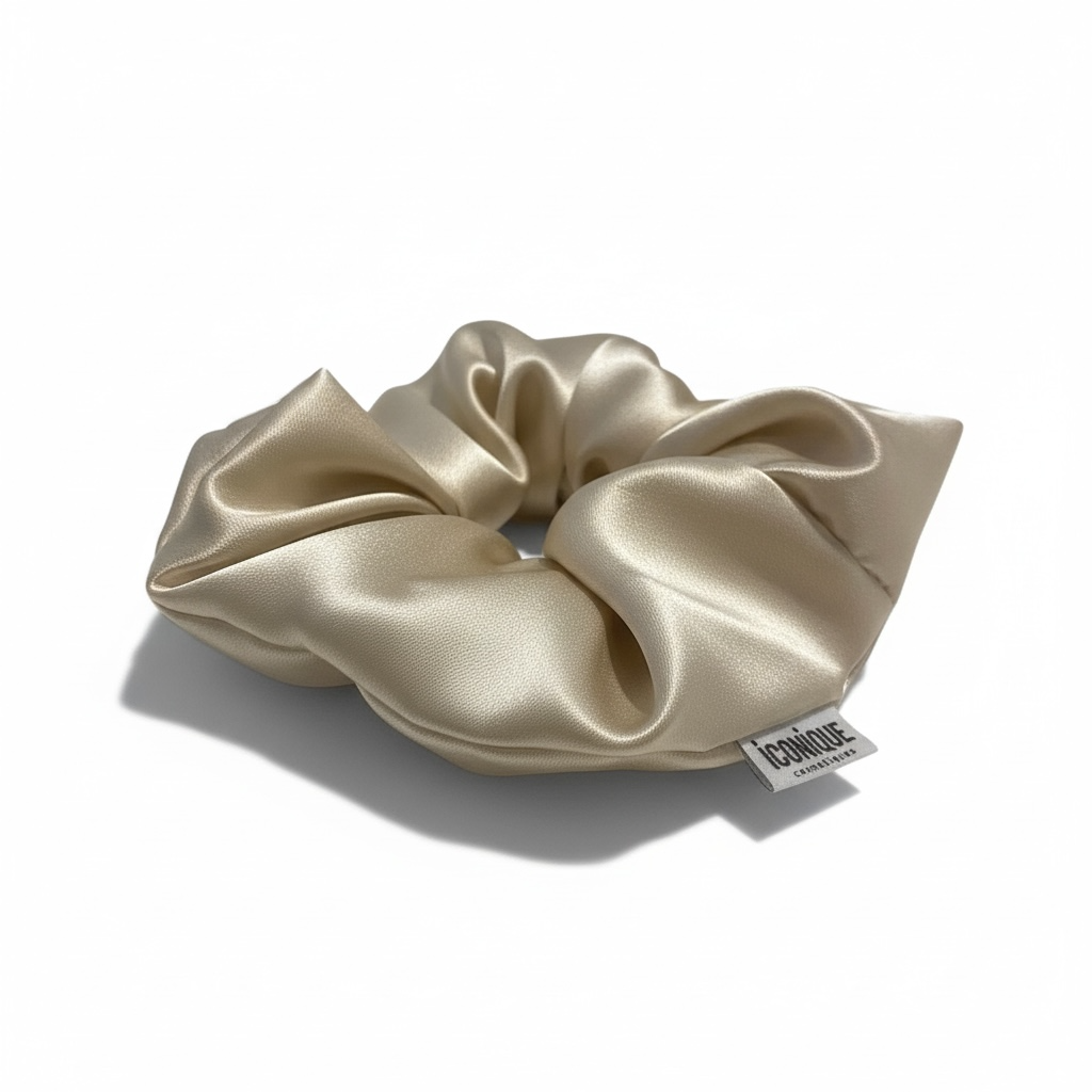 Chouchou large en soie 100 % naturelle