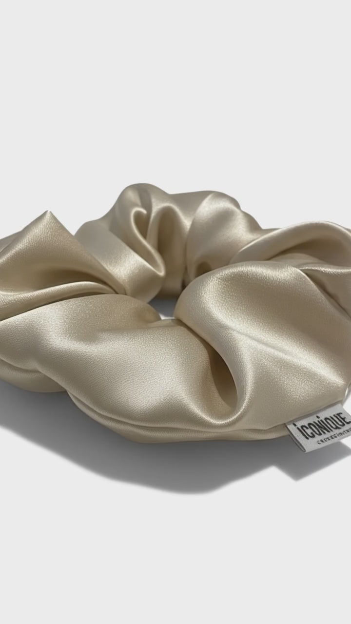 Chouchou large en soie 100 % naturelle